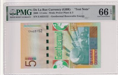 🌗乐淘淘世界纸币拍卖 第33期 测试钞专场🌓 英国德纳罗印钞公司2008年测试钞  PMG66EPQ