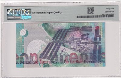 🌗乐淘淘世界纸币拍卖 第33期 测试钞专场🌓 英国德纳罗印钞公司1999年测试钞  牛顿 PMG64EPQ