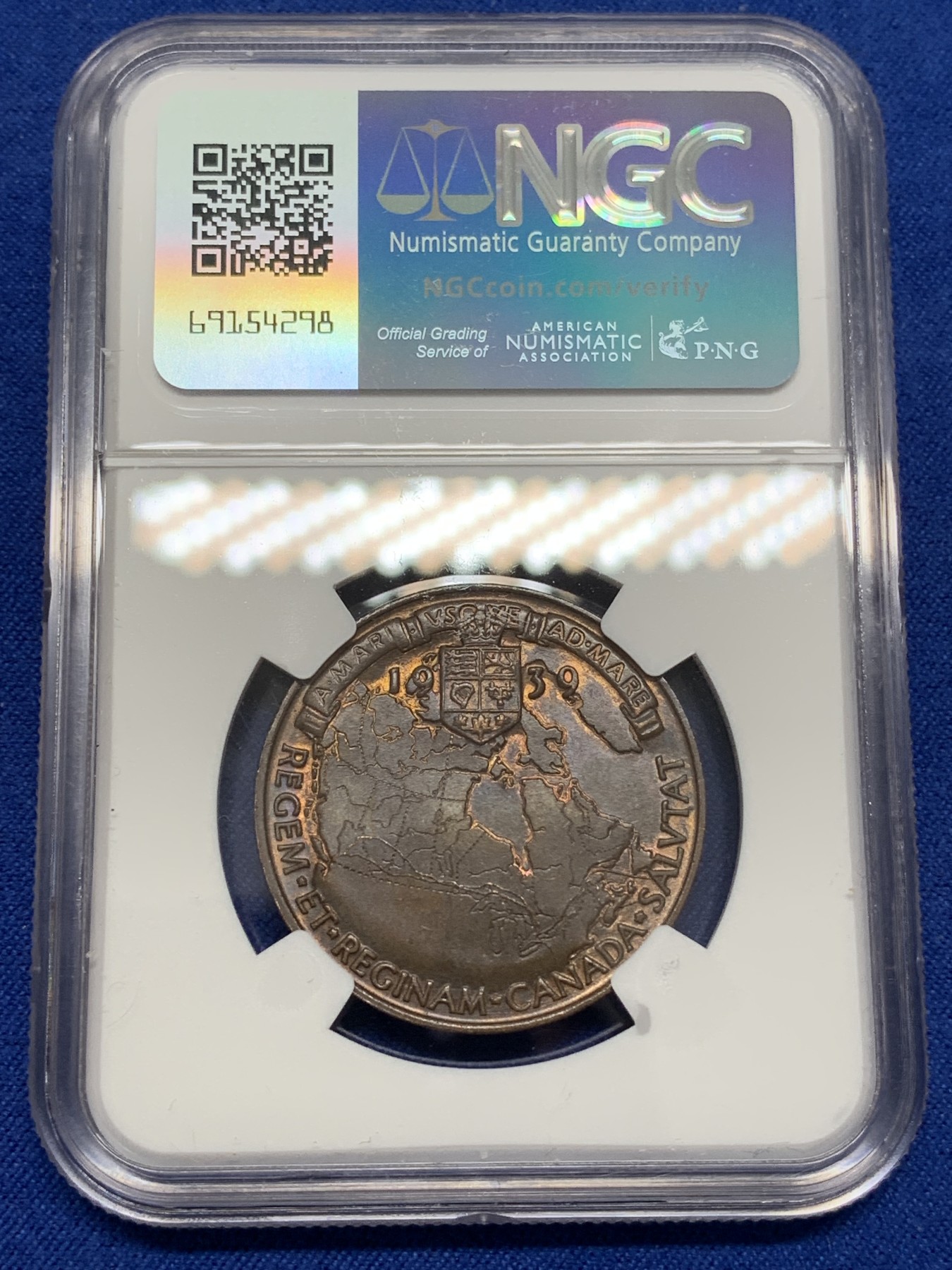 《竞宝斋》第223场-周日，周一 2场 (全场包邮) NGC-MS64 1939年英国纪念章，伯明翰铸币厂铸造，此枚高分非常难得