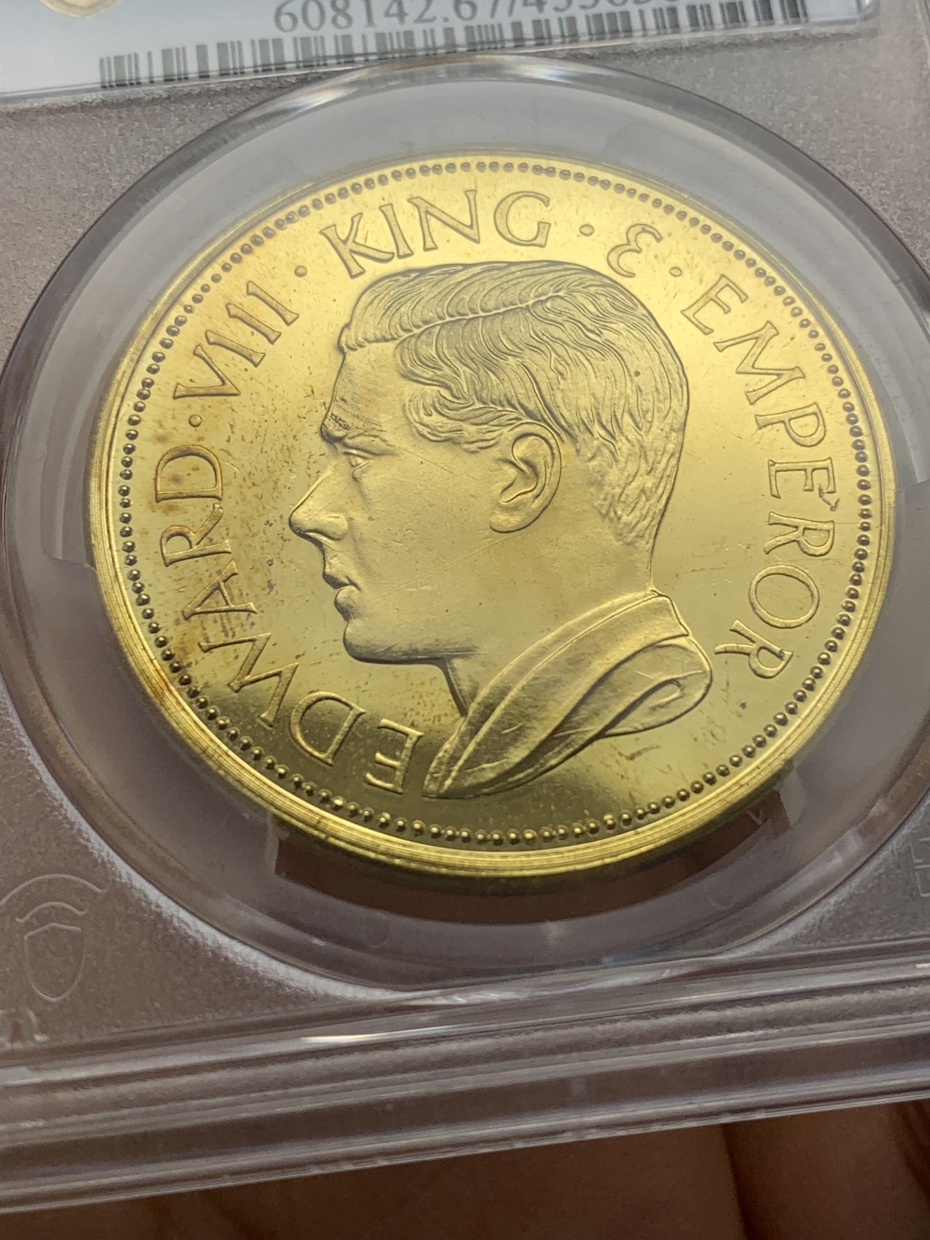 《竞宝斋》第223场-周日，周一 2场 (全场包邮) PCGS PR67 英属海峡1936爱德华八世后期臆造版铜章