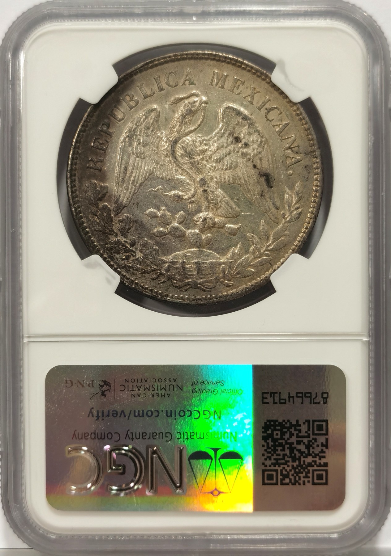 博洋堂世界钱币拍卖第066期（全场包邮） NGC AU 墨西哥1899年MO AM版直边鹰洋，原汁原味