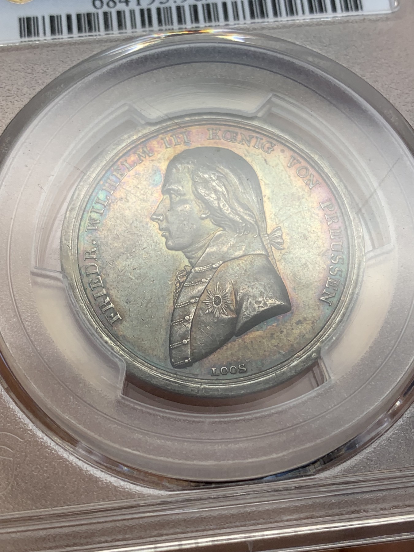 《竞宝斋》第223场-周日，周一 2场 (全场包邮) PCGS AUD 1798德国LOOS银章 普鲁士国王腓特烈.威廉三世加冕银章