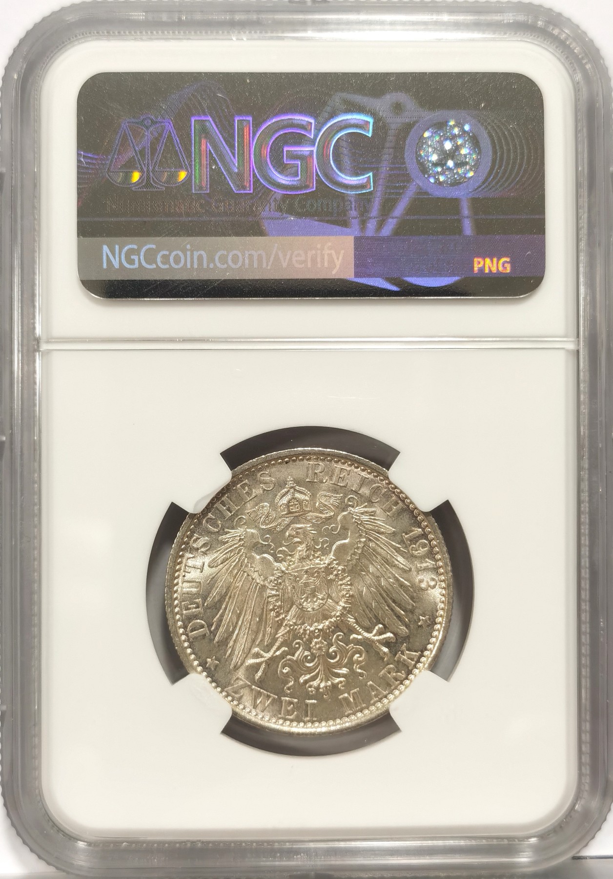 博洋堂世界钱币拍卖第056期（全场包邮） NGC MS64 德国普鲁士1913年A威廉二世戎装2马克银币