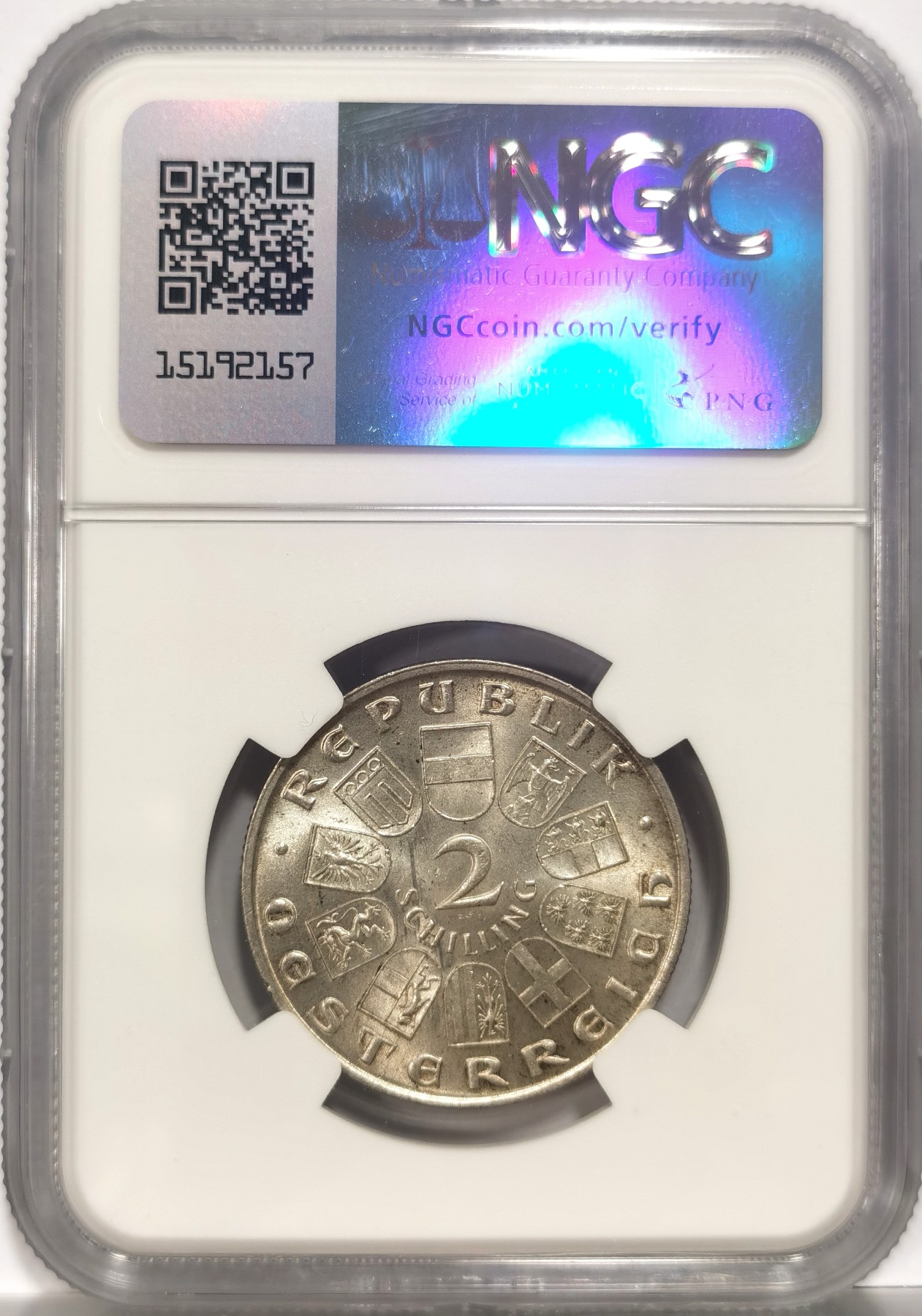 博洋堂世界钱币拍卖第056期（全场包邮） NGC MS64 奥地利1931年莫扎特2先令纪念银币