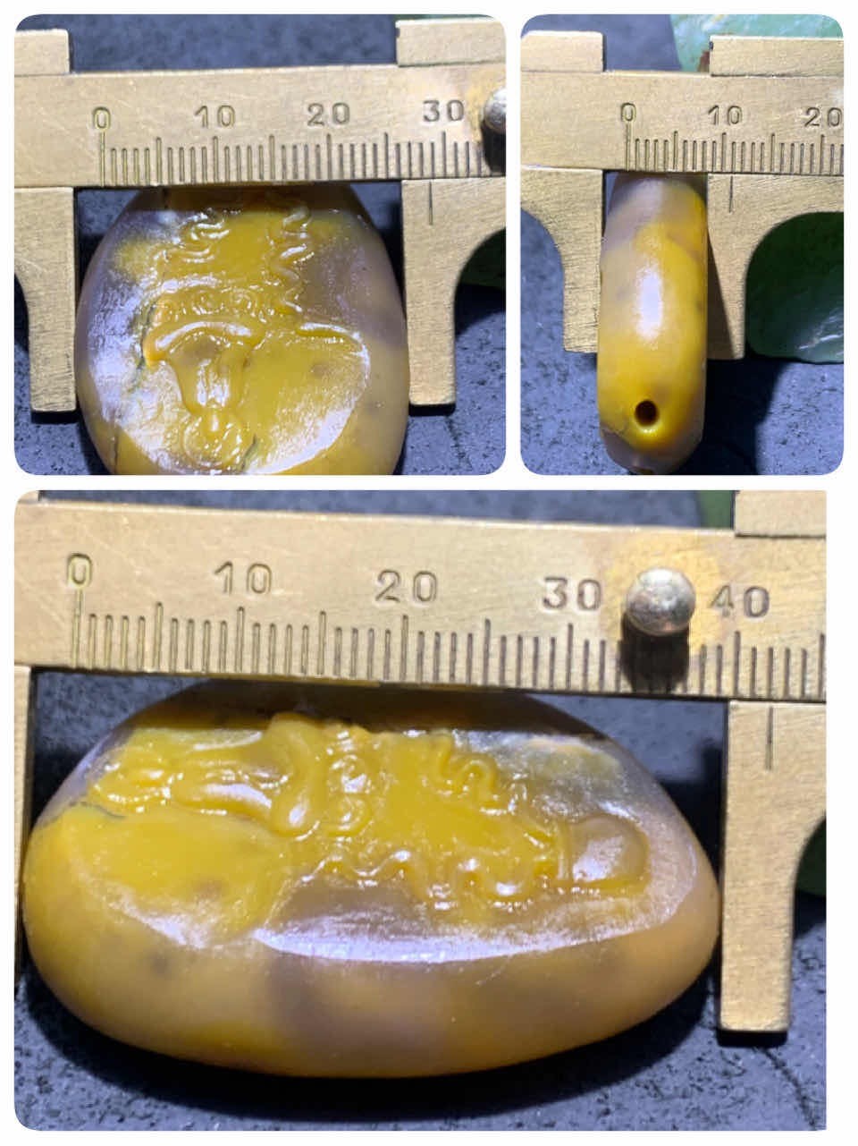 精美亚光高润度冰飘鸡油黄战国红玛瑙手工俏色巧雕刻得道成佛吊坠一个，