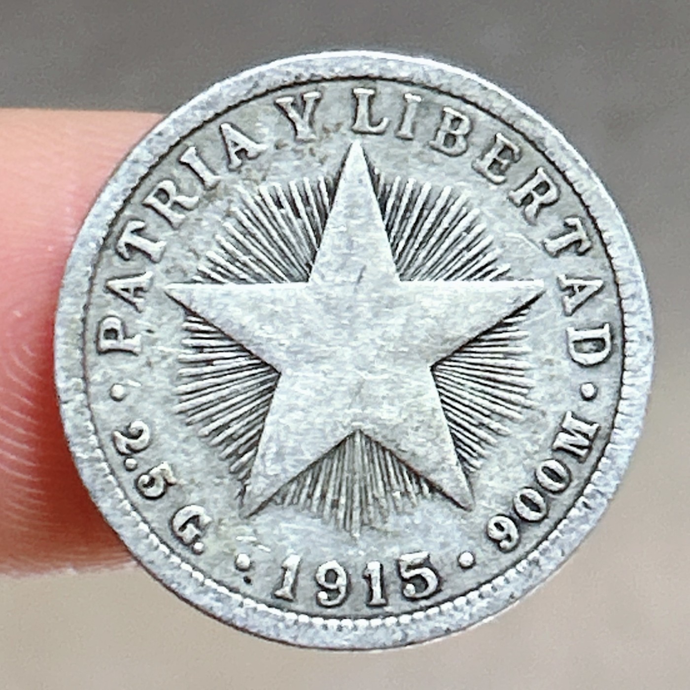 全场一元起拍 银币专场 第47期 好品 古巴1915年10分五星银币 17.8MM 2.5克 900银