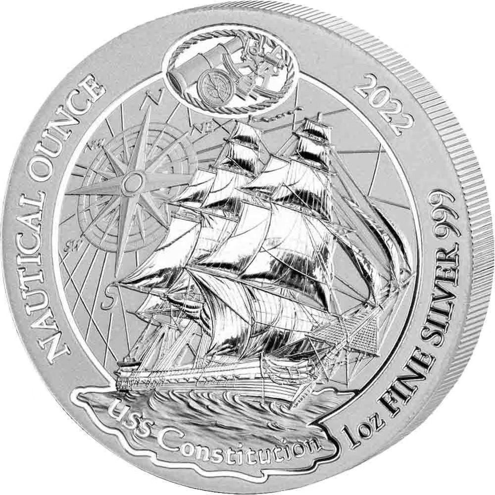 卢旺达2022 大航海时代系列宪法号银币1 盎司31.1 克纯银999 