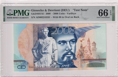 🌗乐淘淘世界纸币拍卖 第33期 测试钞专场🌓 德国捷德公司2008年测试钞 路德维希二世 PMG66EPQ