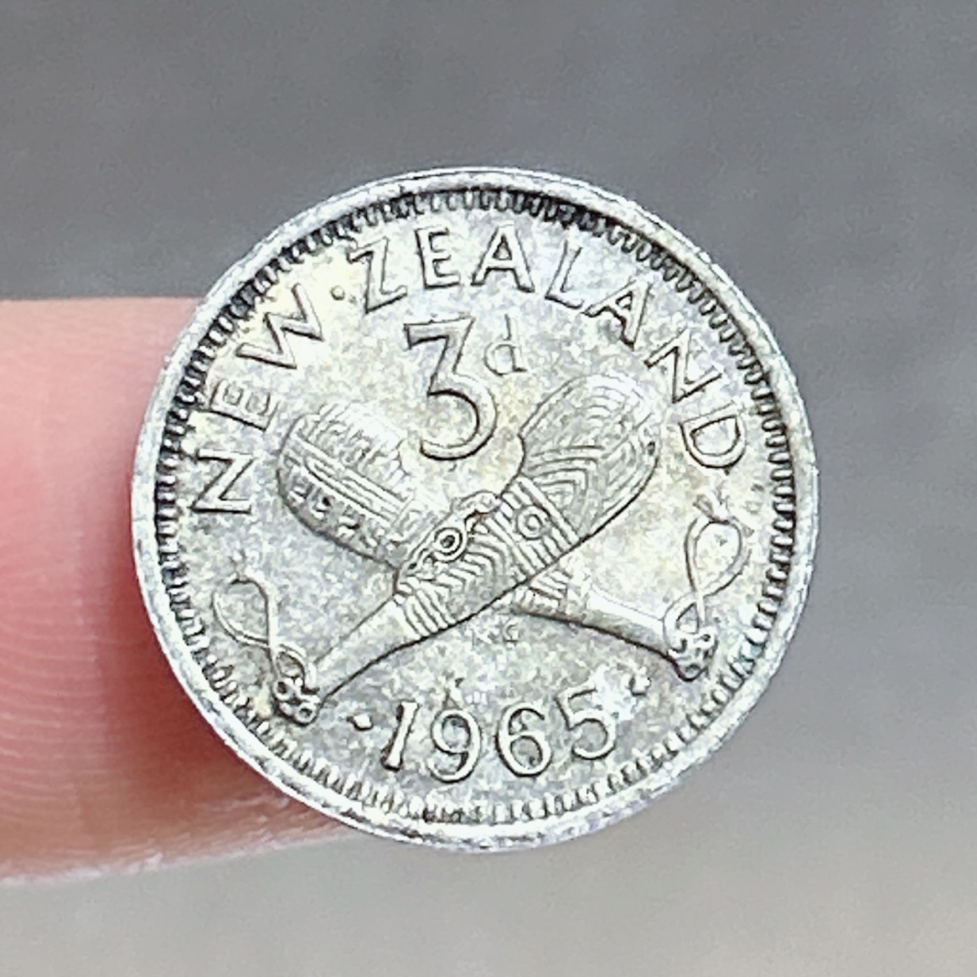全场一元起拍 银币专场 第47期 新西兰1965年3便士小银币 伊丽莎白二世 1.4g