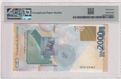 🌗乐淘淘世界纸币拍卖 第33期 测试钞专场🌓 德国捷德公司2000年测试钞 玛利亚公主 PMG67EPQ