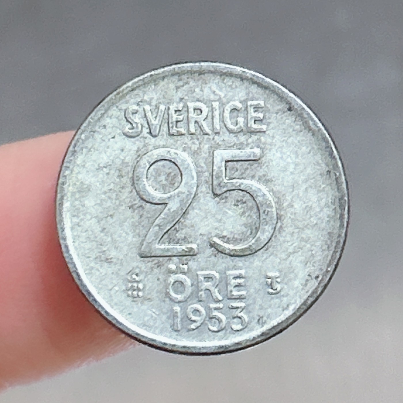 全场一元起拍 银币专场 第47期 瑞典1953年25欧尔银币 古斯塔夫六世，2.4g