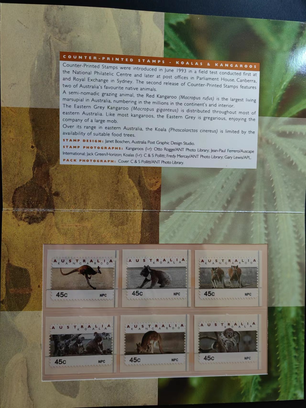 澳大利亚小邮本🔥💥（拍卖，澳小本票值高，值得收藏）专场 第③⑦场 澳大利亚1994年 澳大利亚野生动物（全新无戳）
