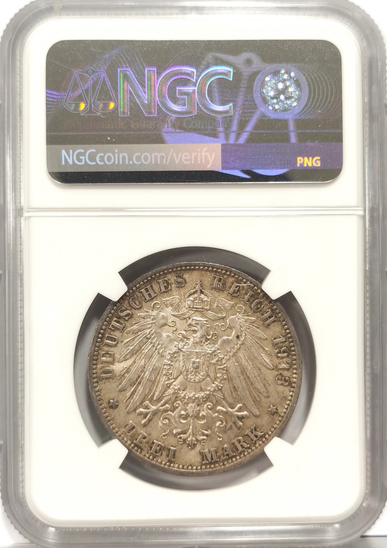 博洋堂世界钱币拍卖第056期（全场包邮） NGC MS64 德国萨克森1913年莱比锡建功碑3马克纪念银币