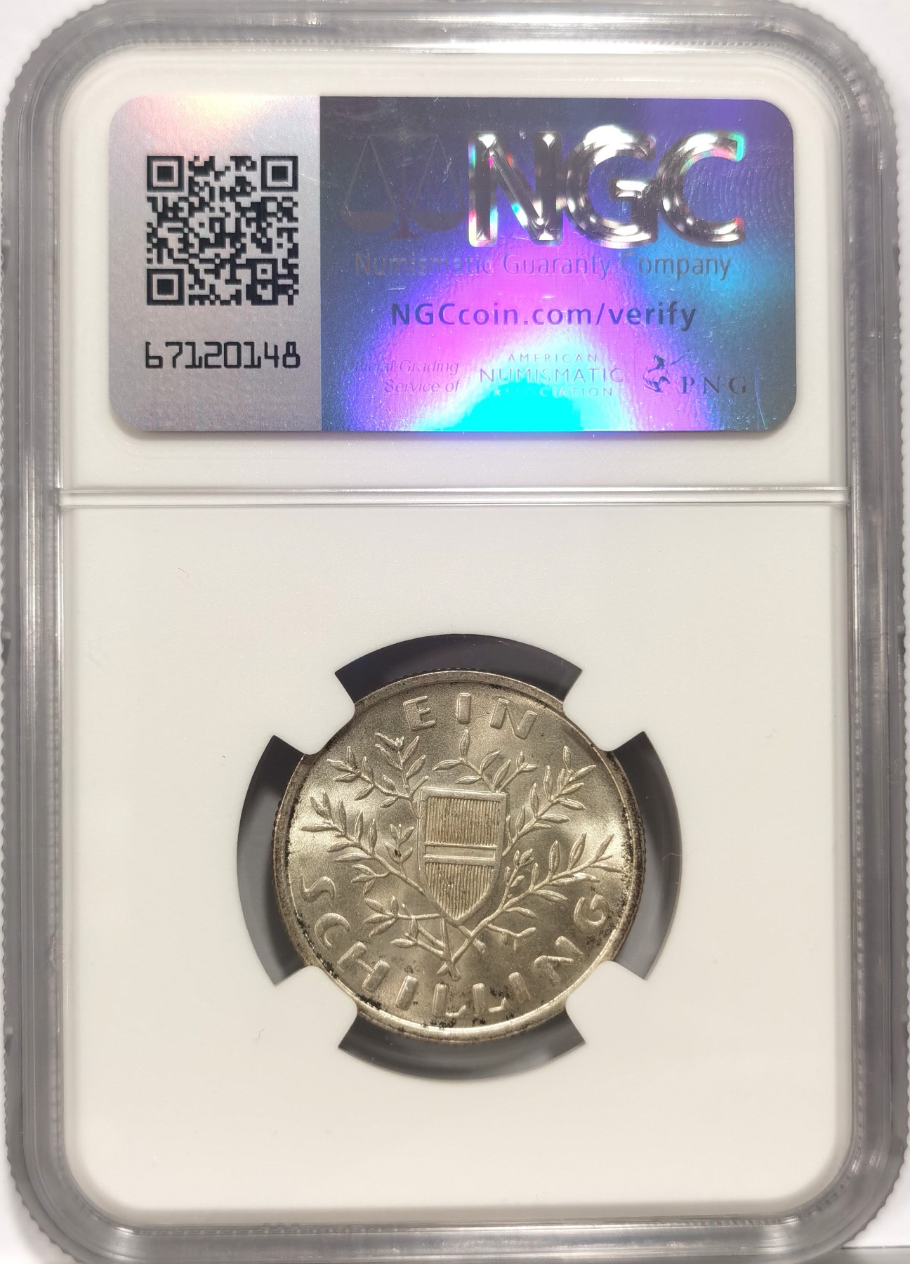 博洋堂世界钱币拍卖第056期（全场包邮） NGC MS65 奥地利1925年1先令银币