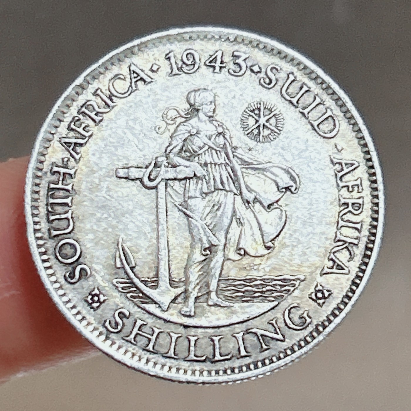 全场一元起拍 银币专场 第47期 英属南非1943年1先令银币 乔治六世 美品 5.6g