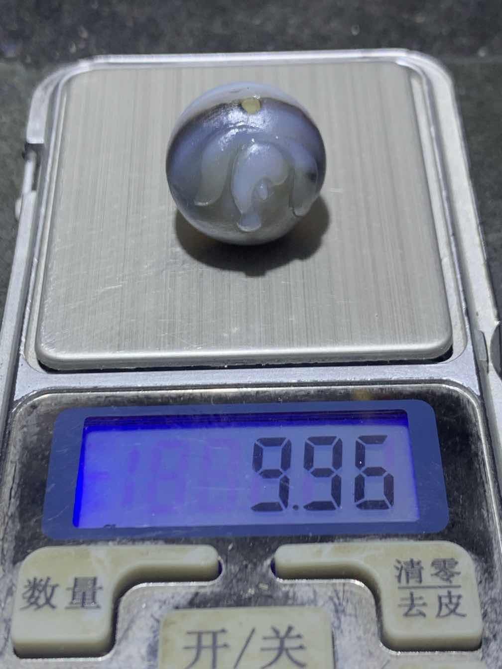 精美高玉化亚光海洋玉髓手工俏色巧雕花开见佛随形圆珠一个！