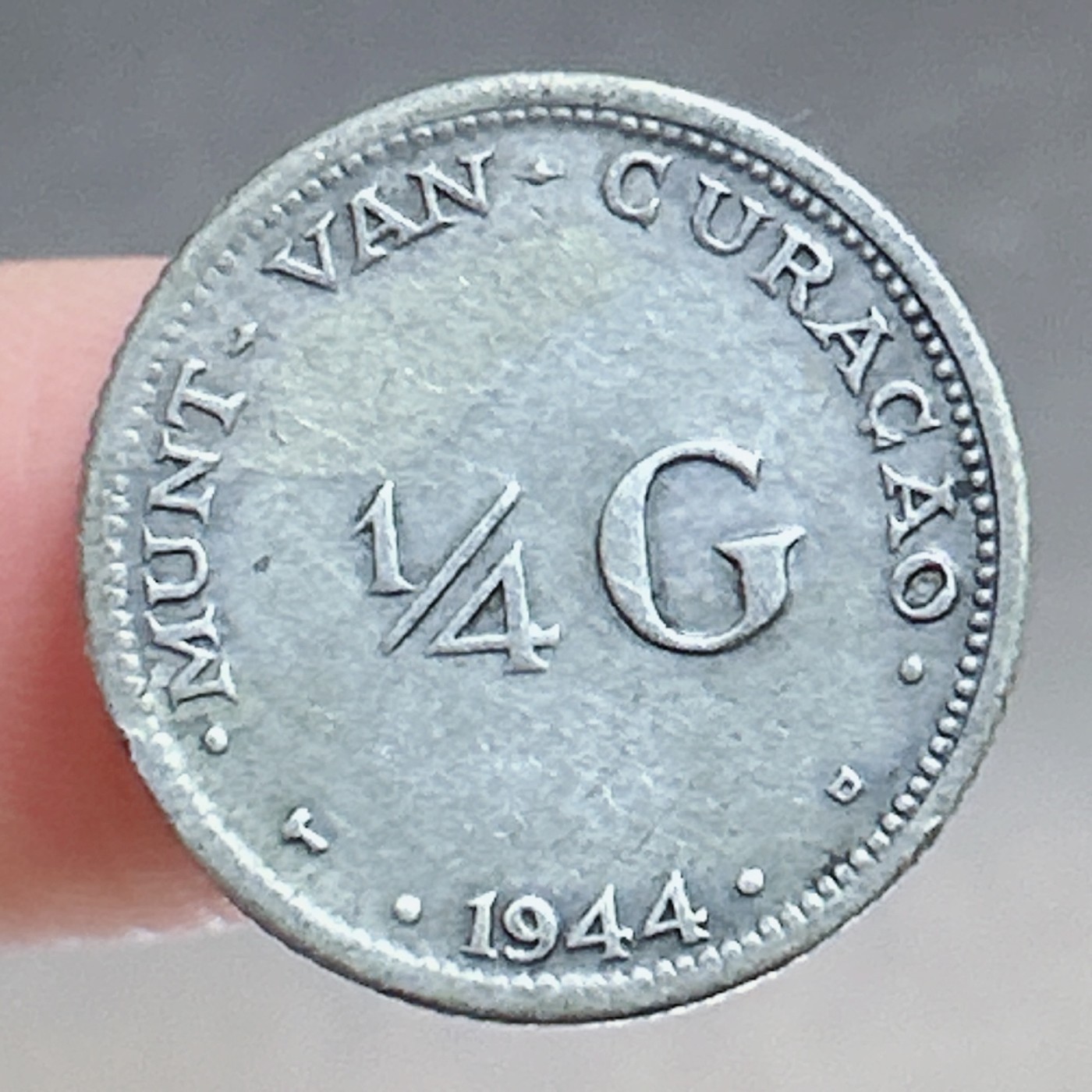 全场一元起拍 银币专场 第47期 荷属库拉索1944年1/4盾银币