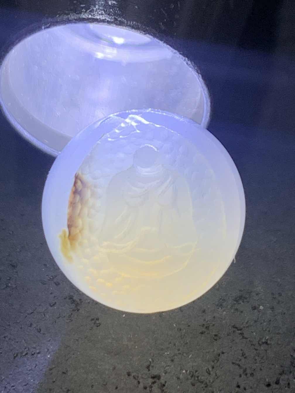 精美高玉化亚光海洋玉髓手工俏色巧雕无相佛珠子一个！