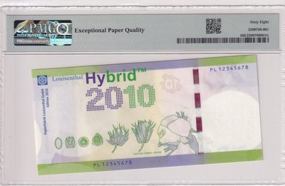 🌗乐淘淘世界纸币拍卖 第33期 测试钞专场🌓 德国路易森塔尔捷德印钞厂2010年测试钞 PMG68EPQ