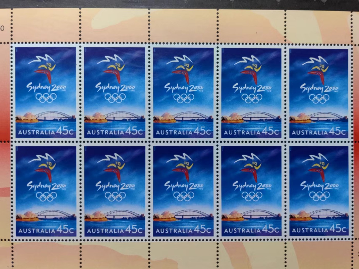 澳大利亚小邮本🔥💥（拍卖，澳小本票值高，值得收藏）专场 第③⑦场 澳大利亚1999年 2000悉尼奥运会小全张（全新无戳）