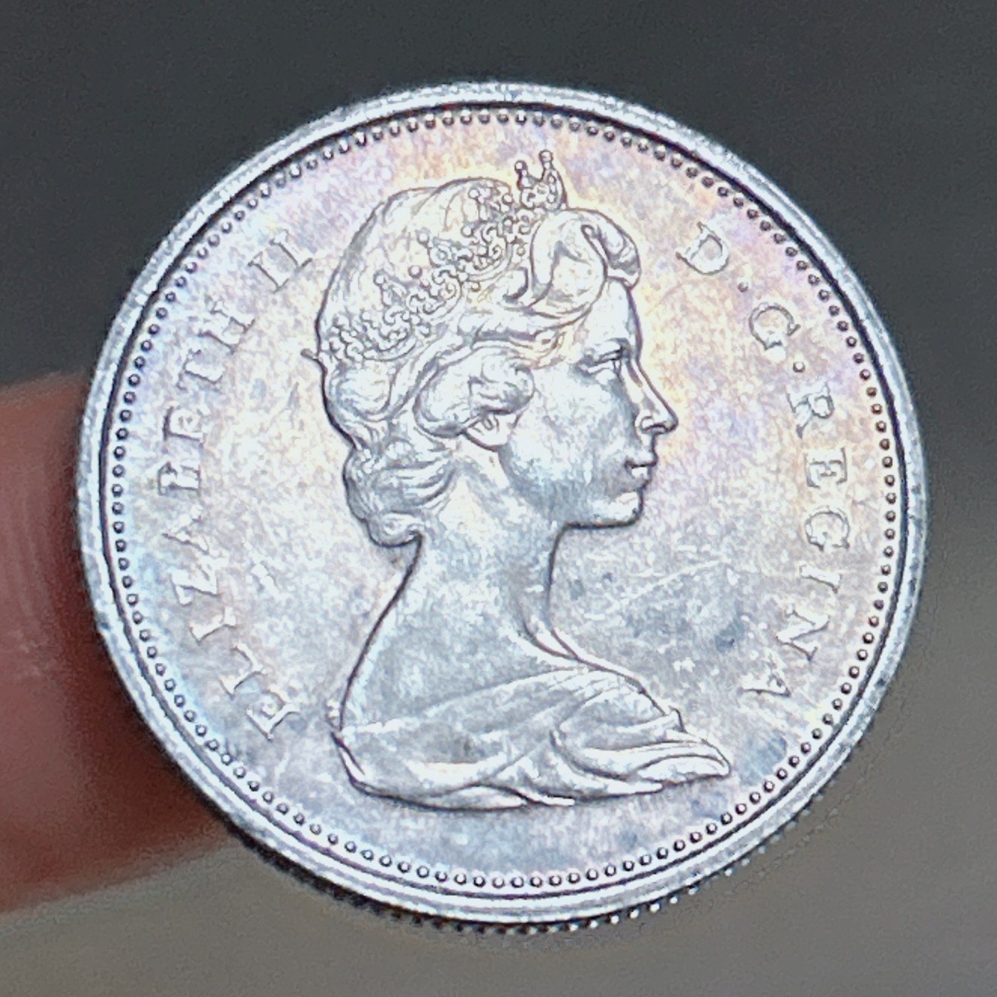 第一海外回流一元起拍收藏 银币专场 第70期 1965年加拿大驯鹿25分银币 伊丽莎白二世 重5.8g