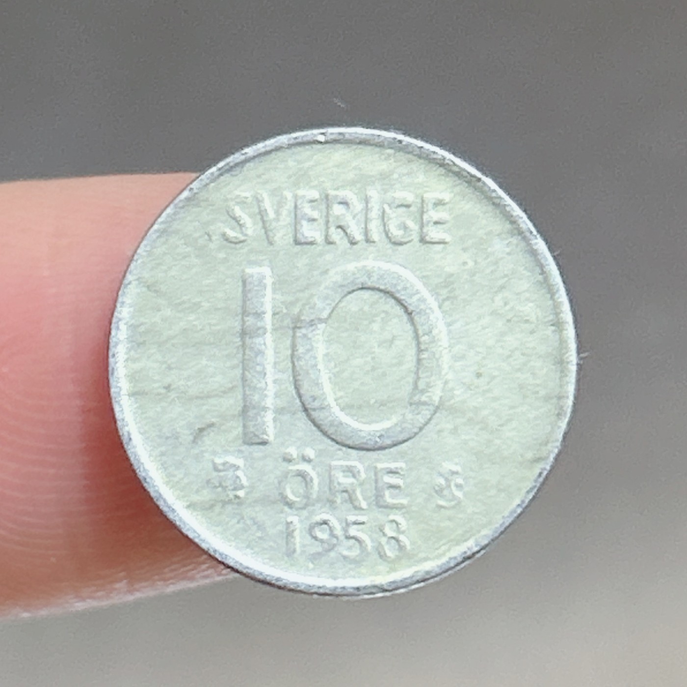 全场一元起拍 银币专场 第47期 瑞典1958年10欧尔小银币古斯塔夫六世皇冠 1.4g
