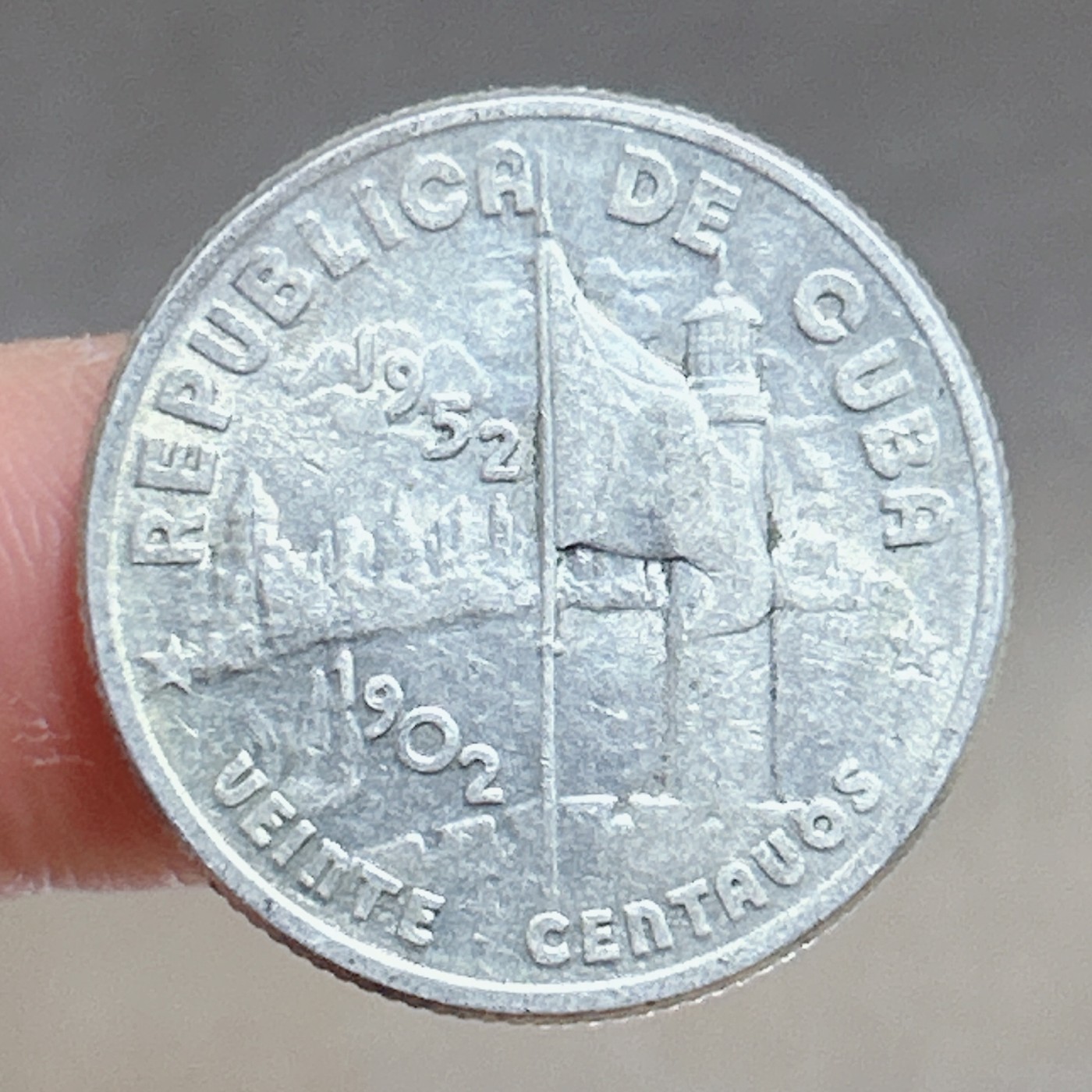 全场一元起拍 银币专场 第47期 古巴1952年建国50周年20分纪念小银币 5克 少见品种