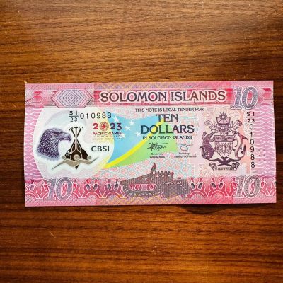 115th 所罗门群岛2023年10元Polymer塑料钞，纪念钞 - 尾88，SI/23 0010988