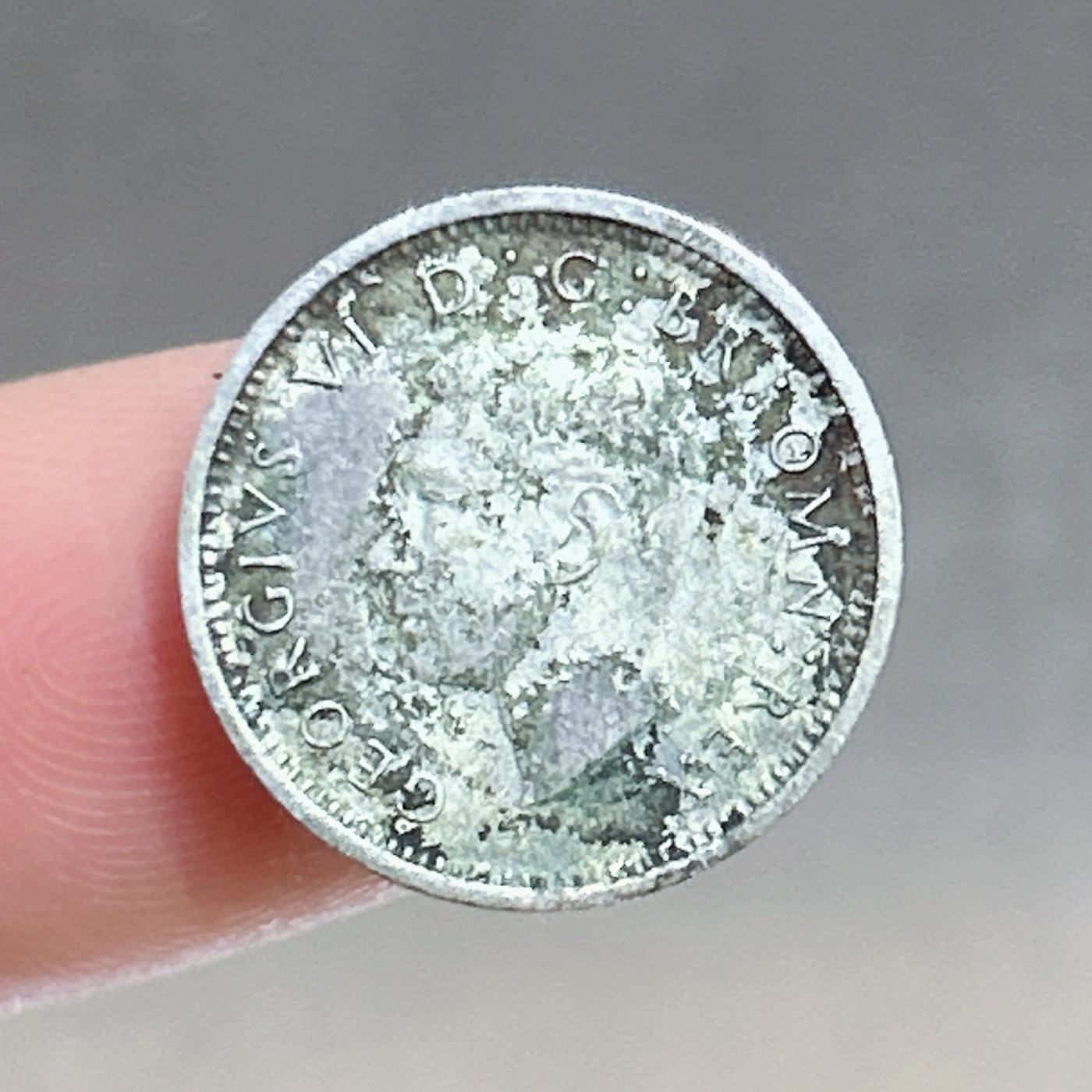 全场一元起拍 银币专场 第47期 英国1937年3便士银币 乔治六世背圣乔治玫瑰花 1.4g