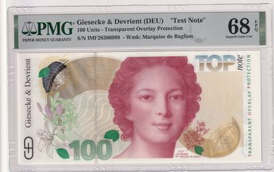 🌗乐淘淘世界纸币拍卖 第33期 测试钞专场🌓 德国DEU测试钞 PMG68EPQ