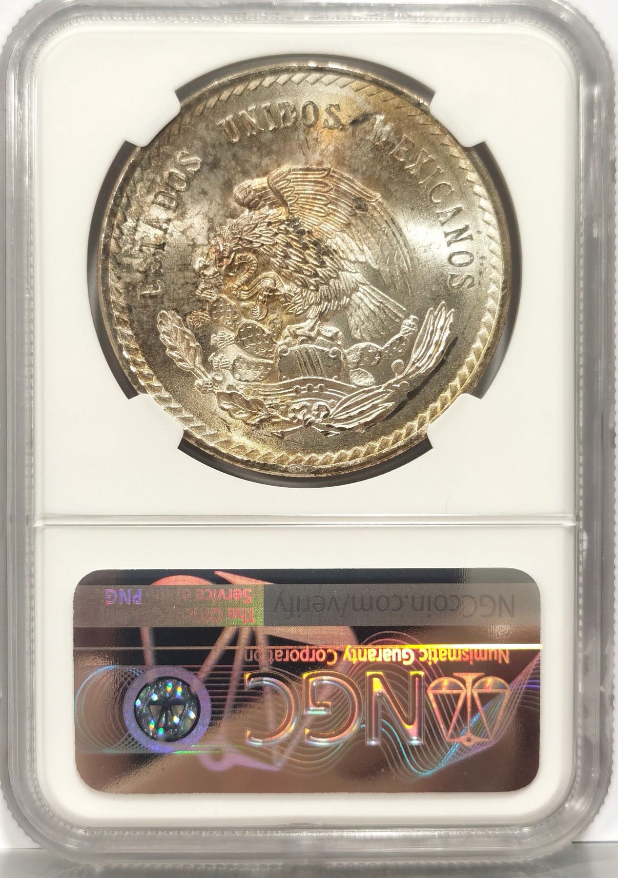 博洋堂世界钱币拍卖第056期（全场包邮） NGC MS64 墨西哥1948年玛雅人5比索大银币