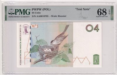 🌗乐淘淘世界纸币拍卖 第33期 测试钞专场🌓 波兰PWPW测试钞 PMG68EPQ