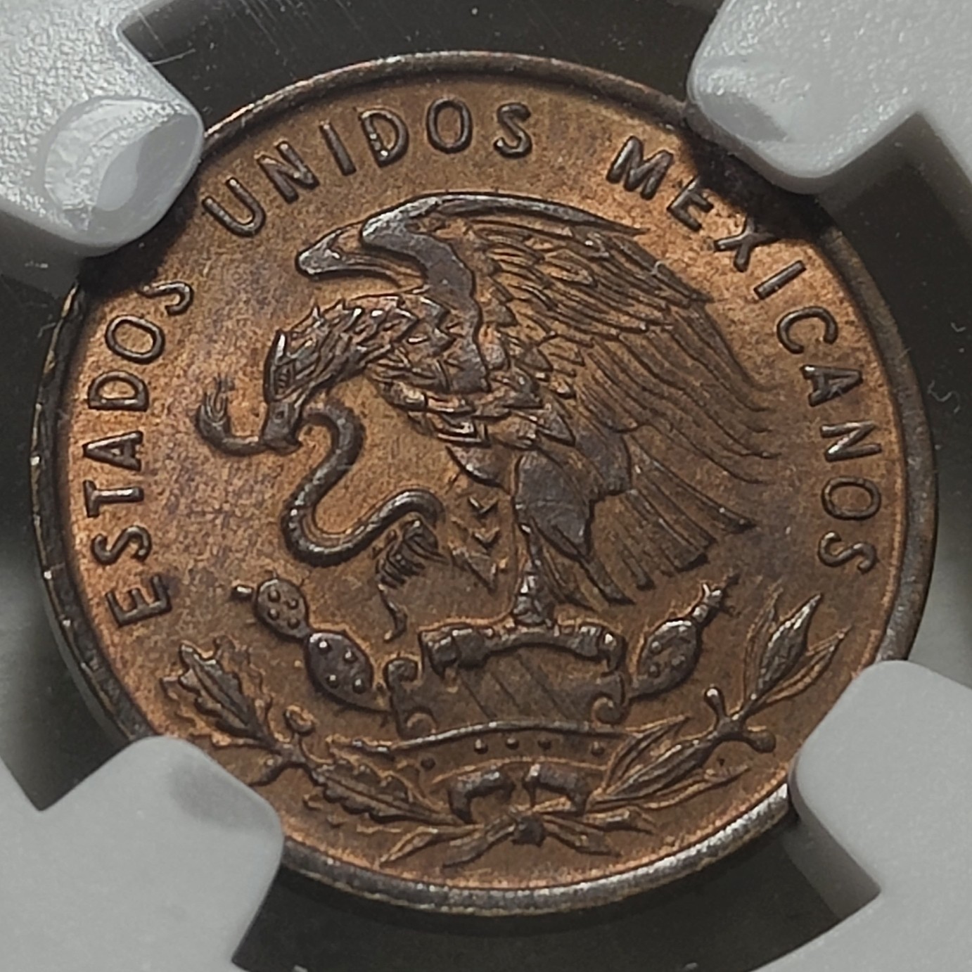 🎡物与斋第2场-德紧及欧洲回流钱币（0元起自动拍） NGC MS64 墨西哥1960年鹰洋1分，最小鹰洋，铜光可爱