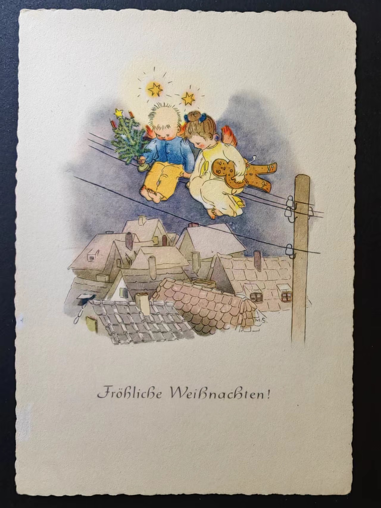 精选多國郵票品🔥💥（拍卖场）专场 第③⑧场 德国早期明信片：坐天线上的小天使