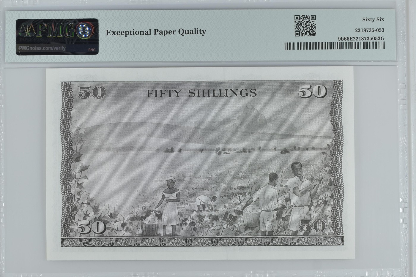 收藏联盟Quantum Auction 第310期拍卖 (已更新) 肯尼亚中央银行1971年50先令 PMG66 大票幅 采棉花