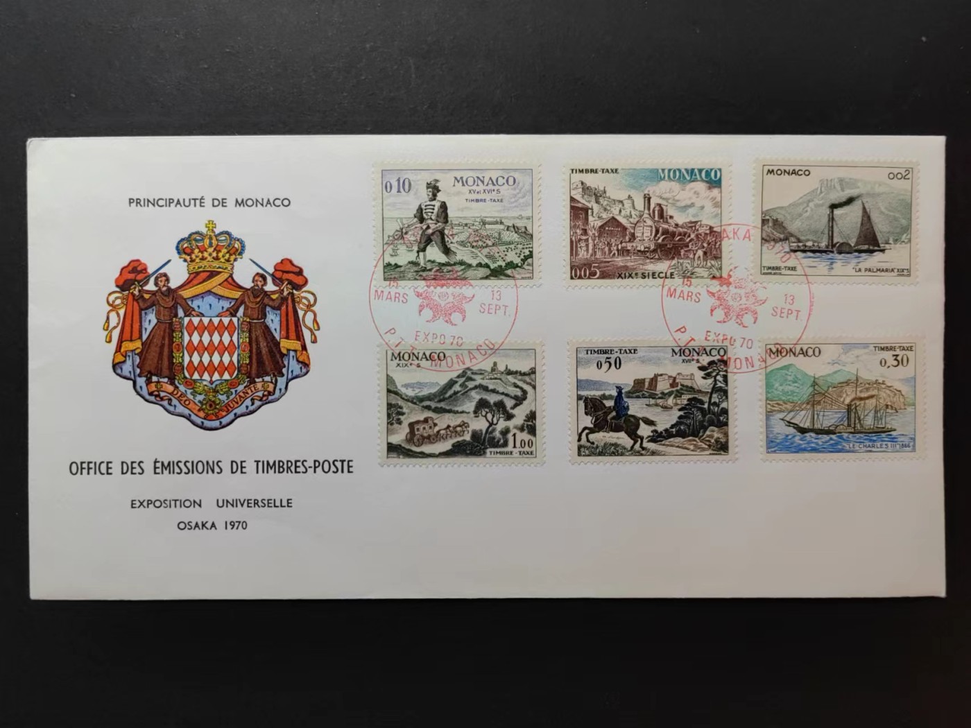 精选多國郵票品🔥💥（拍卖场）专场 第③⑧场 摩纳哥1960年 15至19世纪的交通工具6全（红戳）