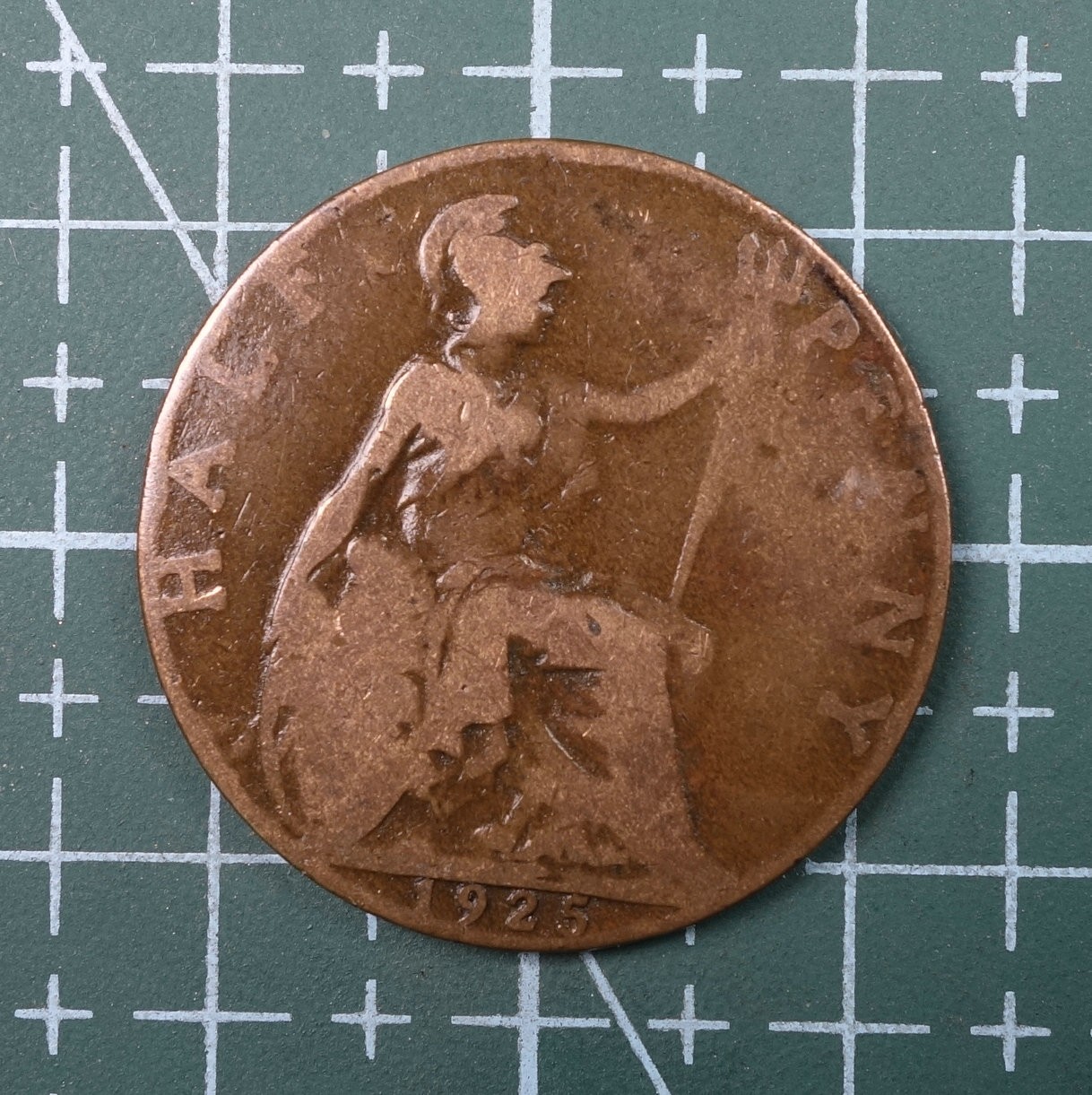 天业钱币散币、银币拍卖第22次专场 全场0元起拍0佣金，欢迎围观参拍 英国1925年半便士铜币