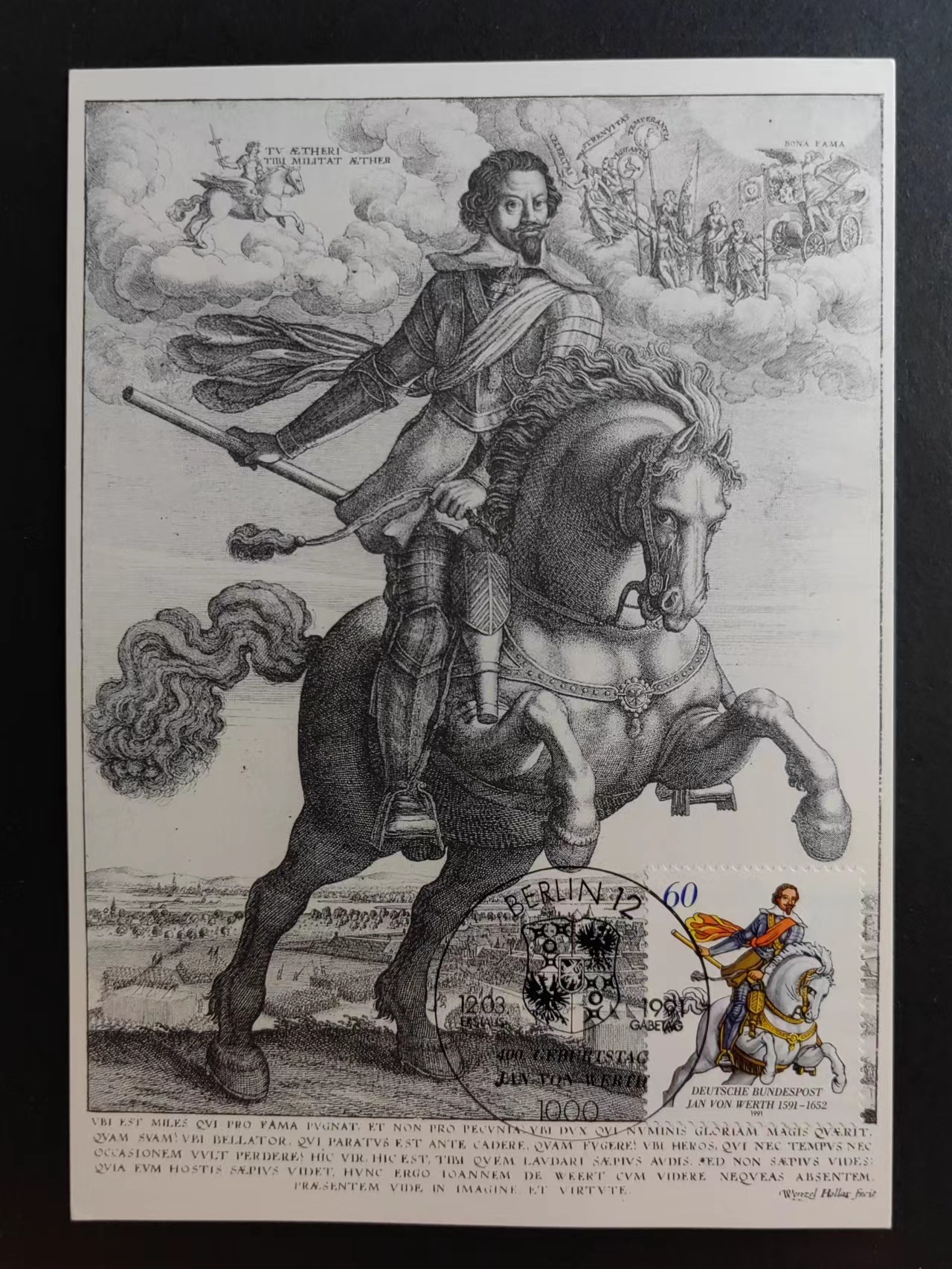 精选多國郵票品🔥💥（拍卖场）专场 第③⑧场 德国1991年 威尔斯将军诞生400周年极限片