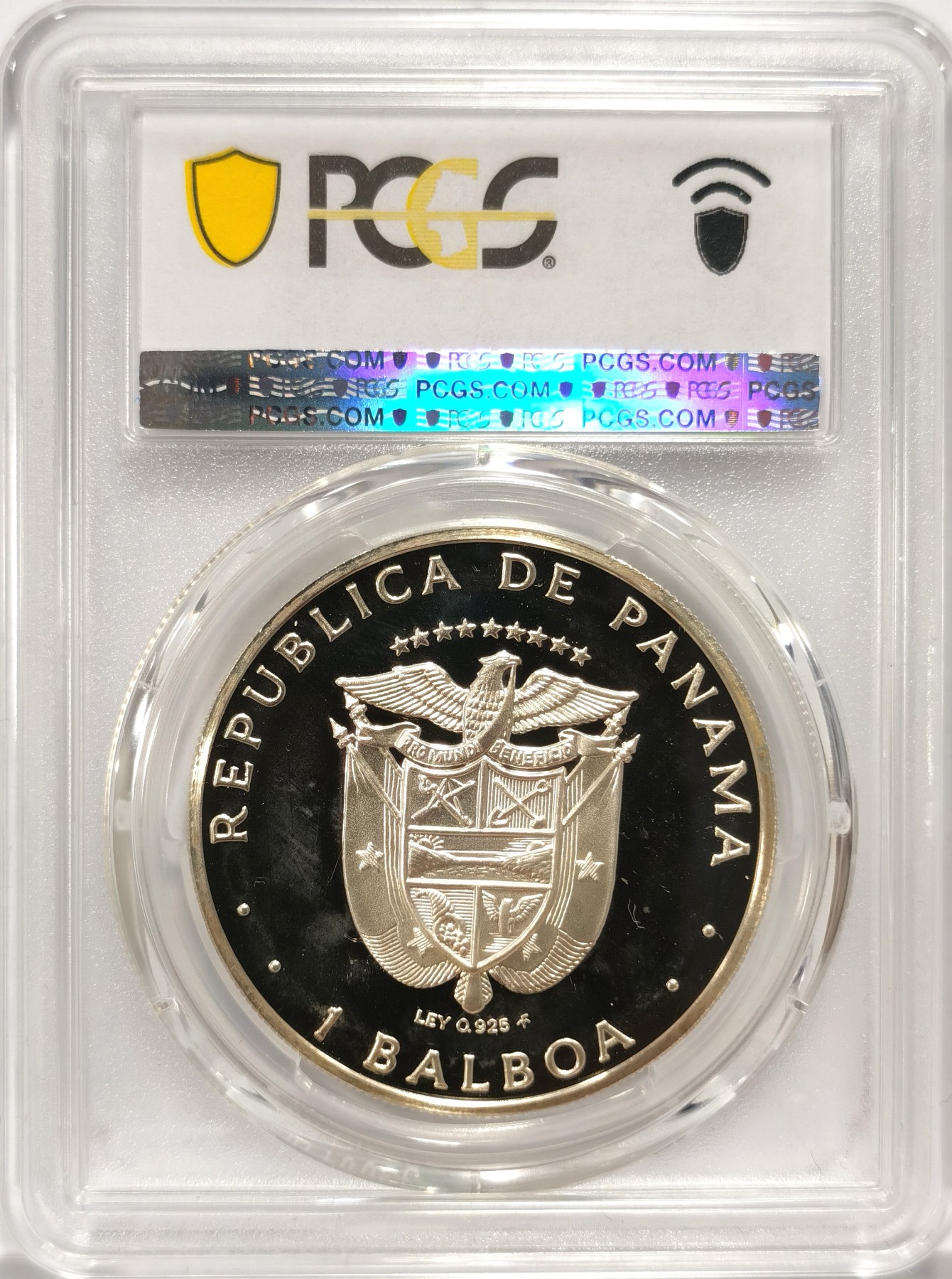 博洋堂世界钱币拍卖第056期（全场包邮） PCGS PR67DCAM 巴拿马1975年1巴波亚精制大银币，西班牙探险家瓦斯科·努涅斯·德·巴尔博亚