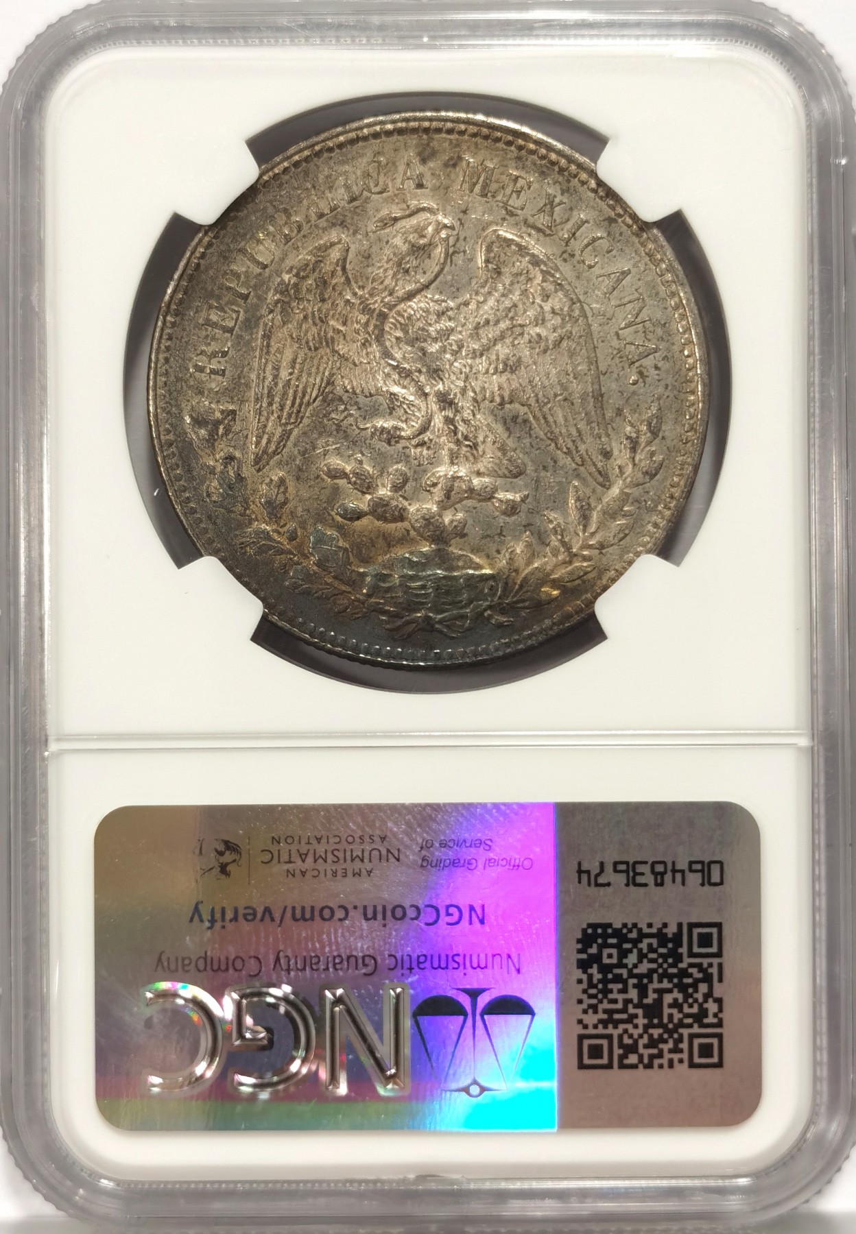 博洋堂世界钱币拍卖第056期（全场包邮） NGC AU53 墨西哥1900年MO AM版直边鹰洋，原汁原味