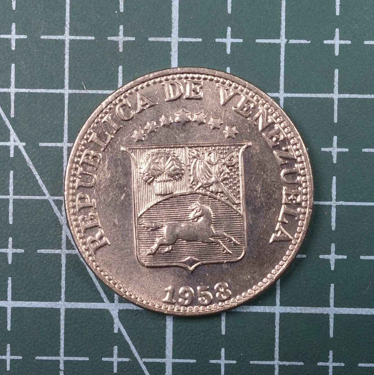 天业钱币散币、银币拍卖第22次专场 全场0元起拍0佣金，欢迎围观参拍 委内瑞拉1958年12-1/2C UNC