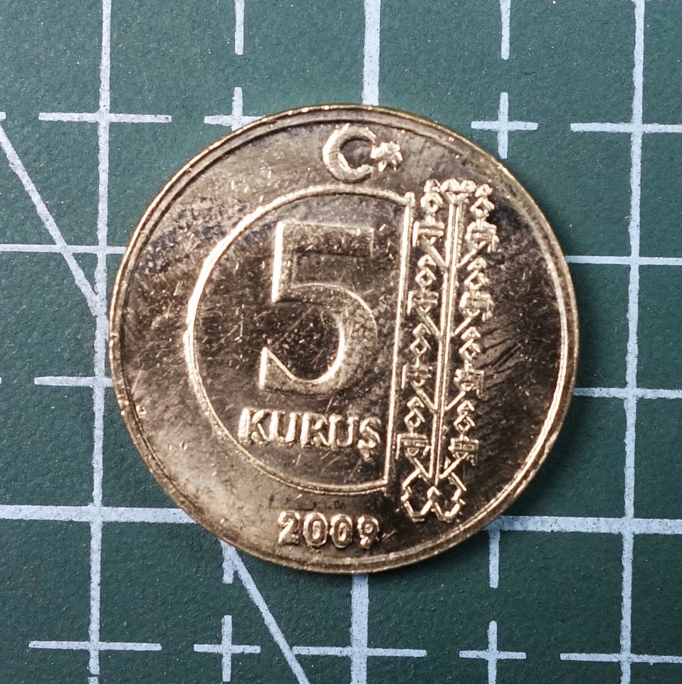 天业钱币散币、银币拍卖第22次专场 全场0元起拍0佣金，欢迎围观参拍 土耳其2009年5克鲁兹