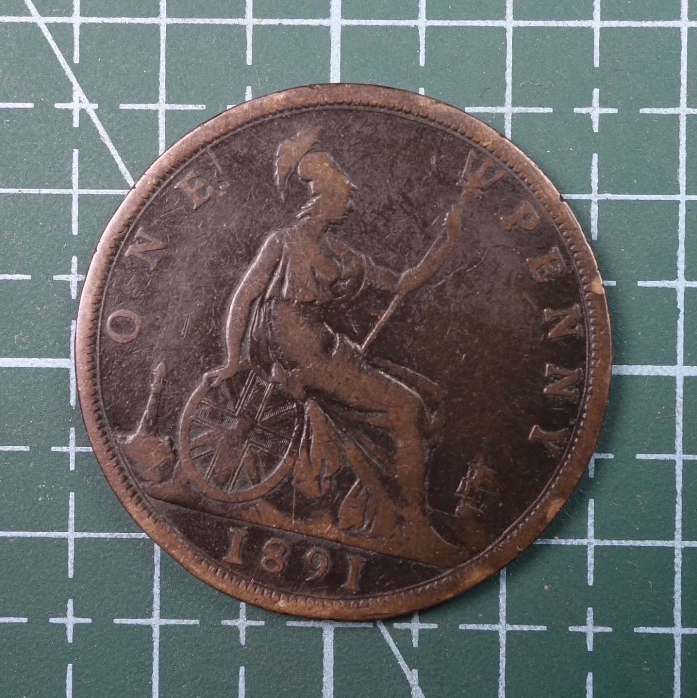 天业钱币散币、银币拍卖第22次专场 全场0元起拍0佣金，欢迎围观参拍 英国1891年1便士铜币