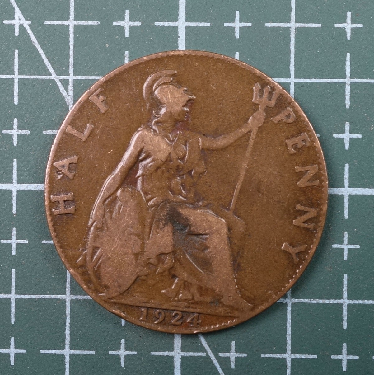 天业钱币散币、银币拍卖第22次专场 全场0元起拍0佣金，欢迎围观参拍 英国1924年半便士铜币