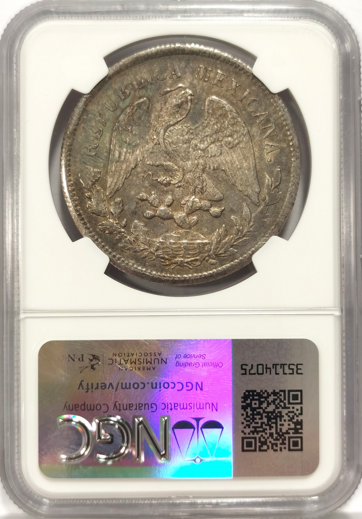 博洋堂世界钱币拍卖第056期（全场包邮） NGC AU53 墨西哥1900年ZS FZ版直边鹰洋，原汁原味