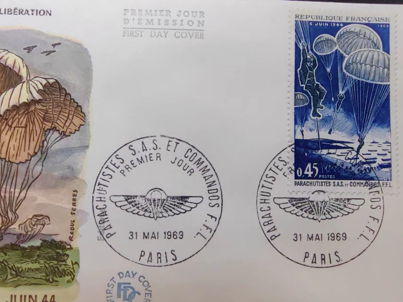 精选多國郵票品🔥💥（拍卖场）专场 第③⑧场 法国1969年 二战胜利25周年 伞兵