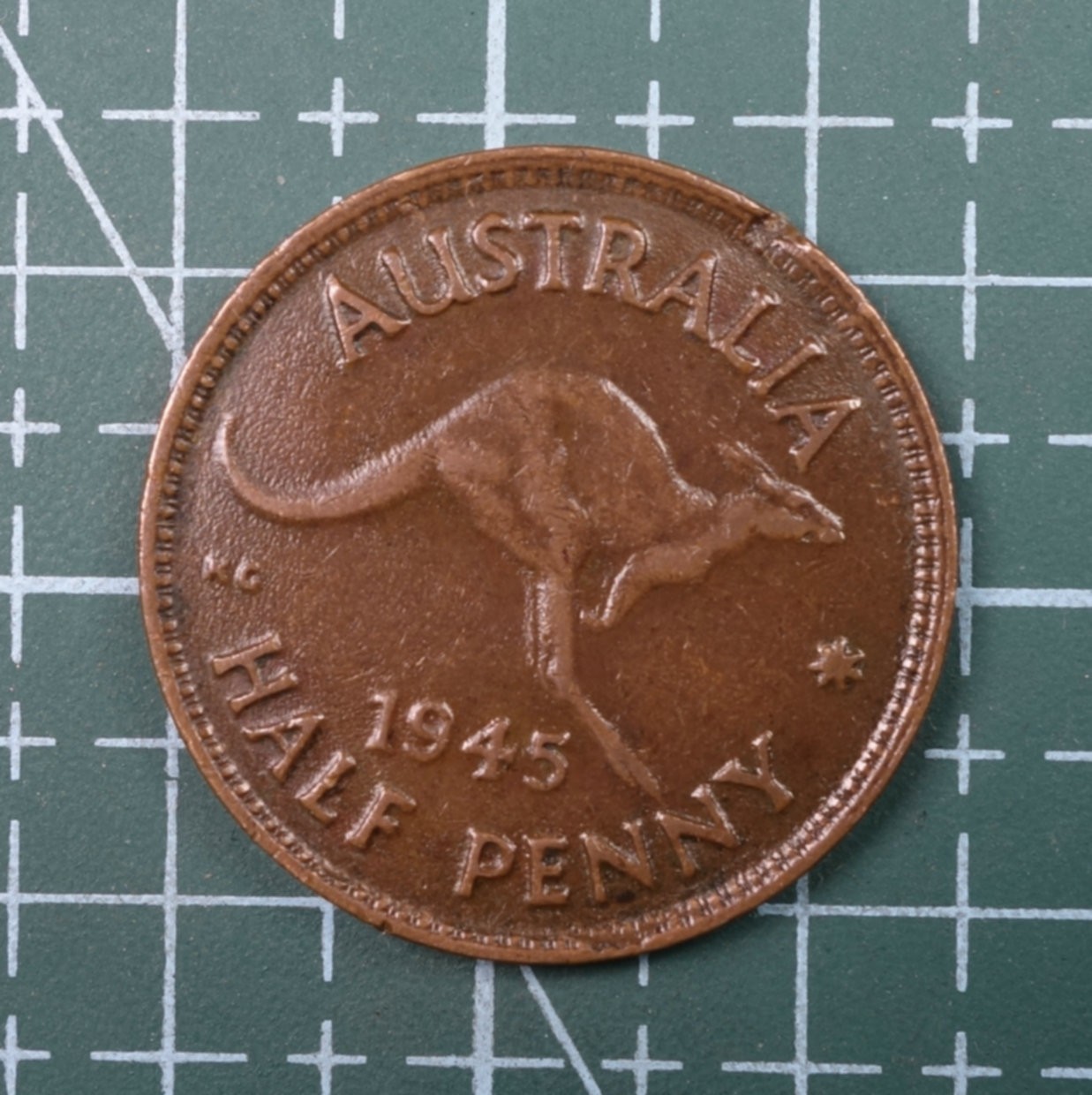 天业钱币散币、银币拍卖第22次专场 全场0元起拍0佣金，欢迎围观参拍 澳大利亚1945年半便士铜币