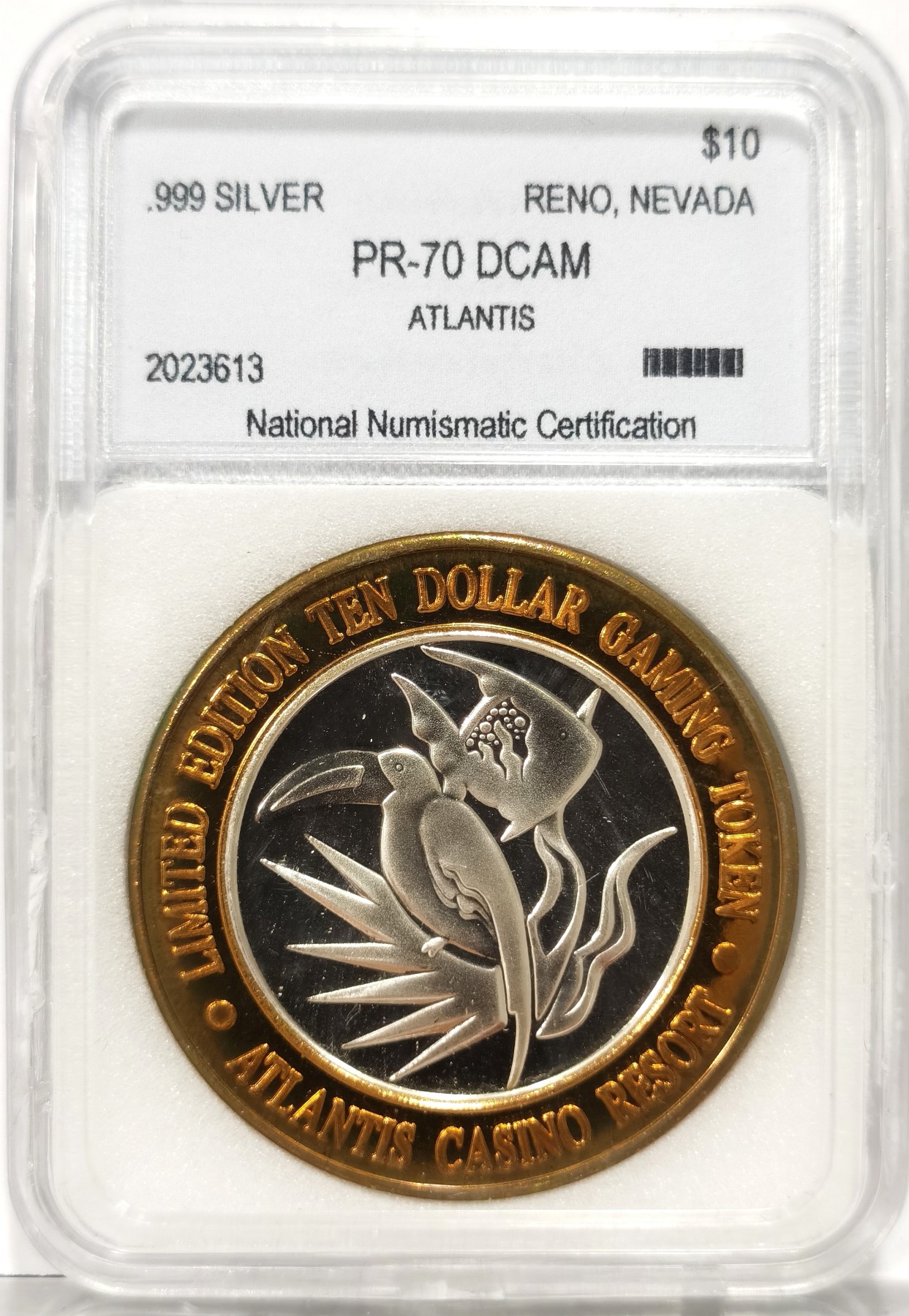 博洋堂世界钱币拍卖第056期（全场包邮） 2000年Atlantis Casino 999纯银纪念章，重约27克