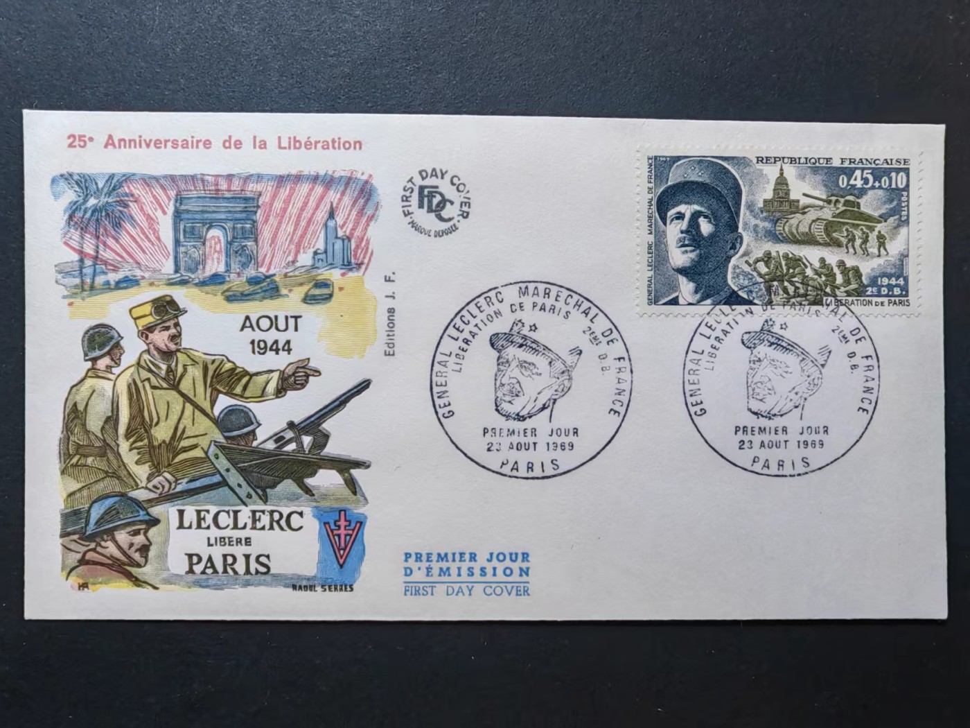 精选多國郵票品🔥💥（拍卖场）专场 第③⑧场 法国1969年 二战胜利25周年 戴高乐将军