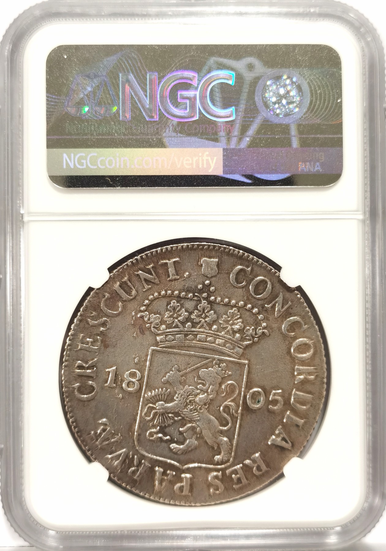 博洋堂世界钱币拍卖第056期（全场包邮） NGC AUD 荷兰乌特勒支1805年1杜卡特大银币，原味道，很漂亮的银币，可养护博分